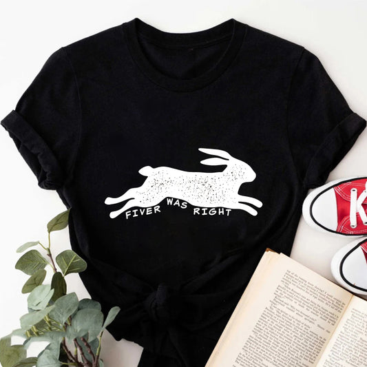Wardrobecart Fiver Was Right Rabbit Print Unisex Classic T-shirt