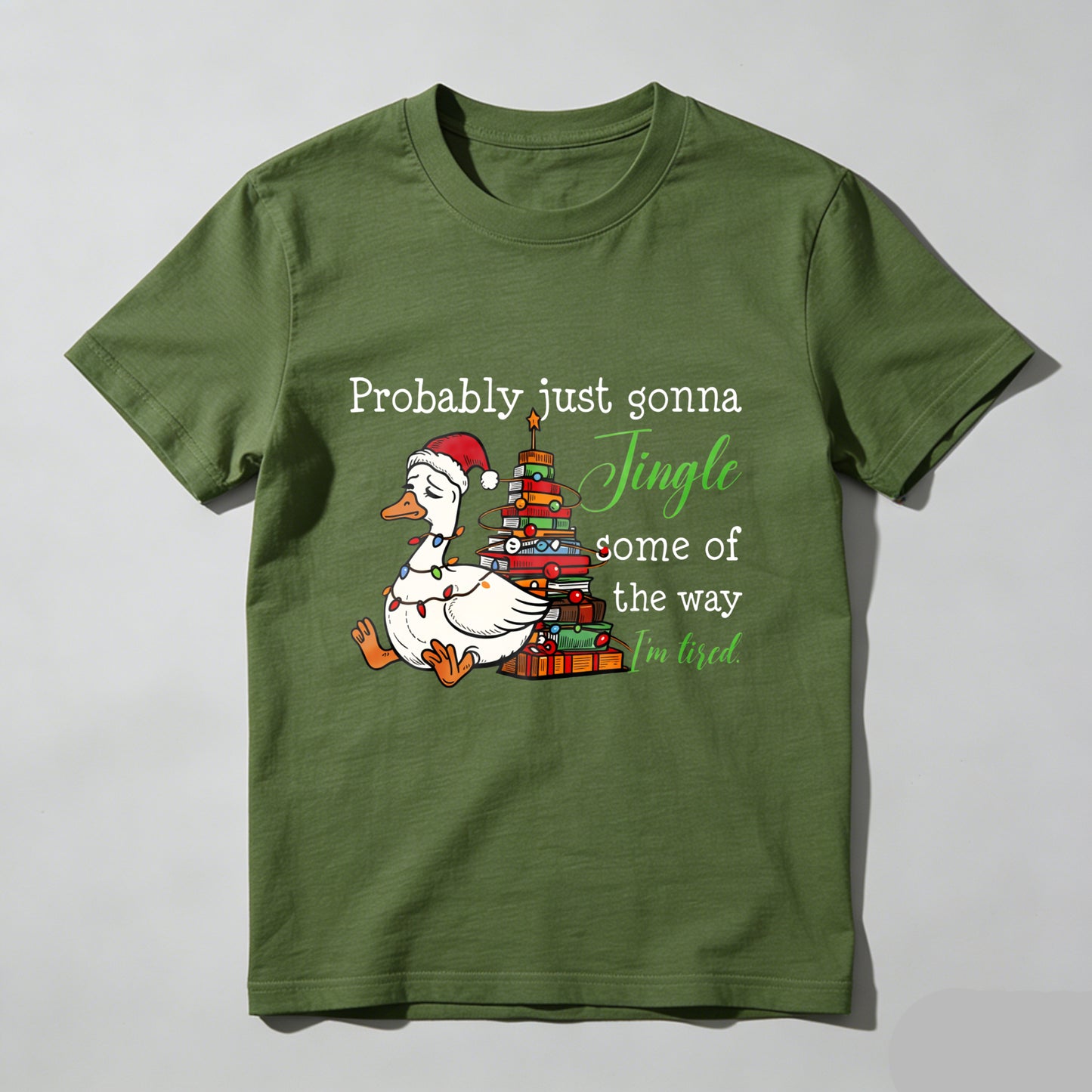 Wardrobecart Duck Wearing Santa Hat Near Christmas Tree Unisex Classic T-shirt