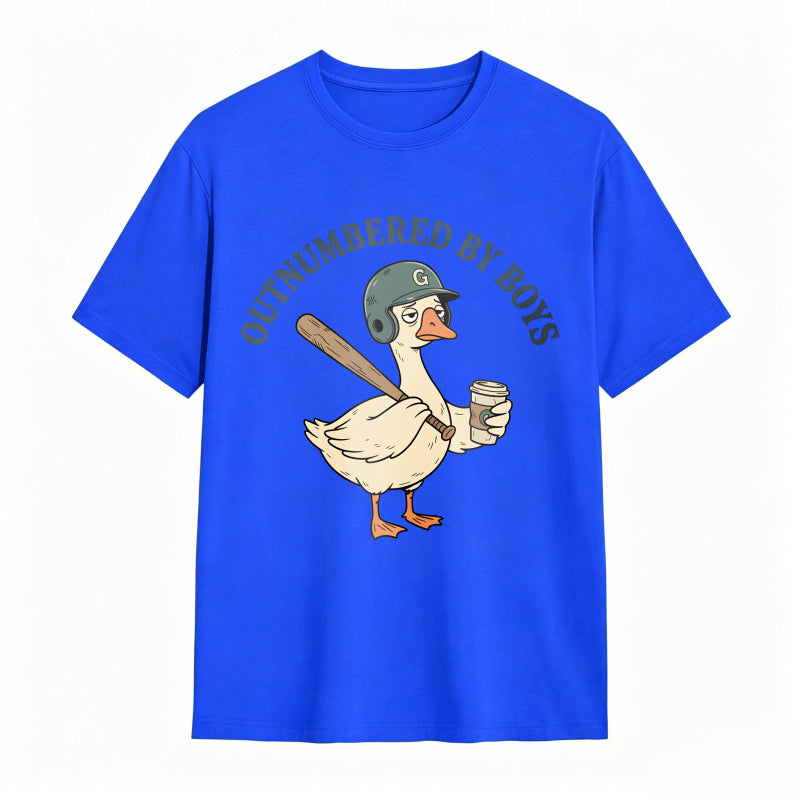 Comfort Colors Outnumbered By Boys Baseball Mom Goose Funny T-shirt