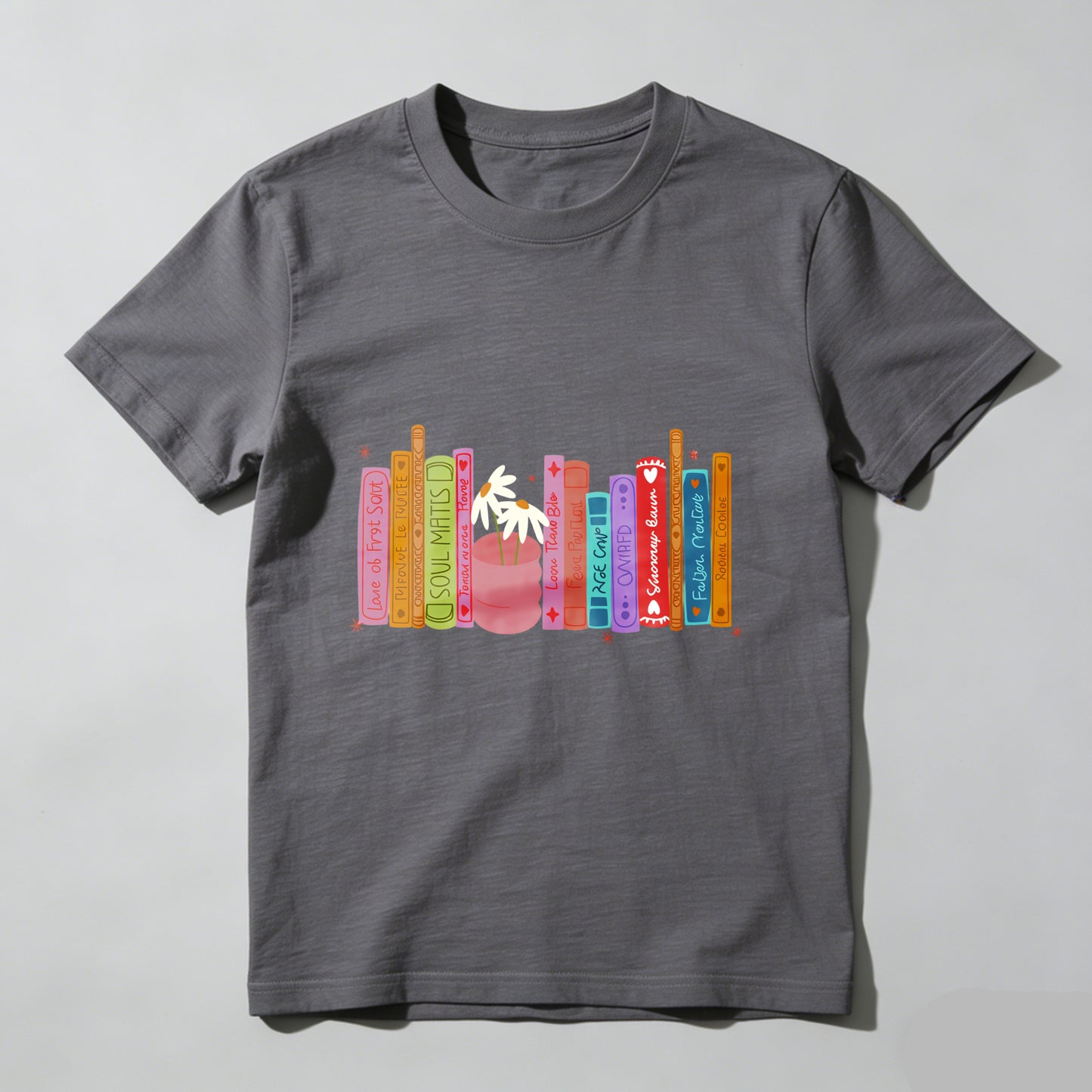 Wardrobecart Colorful Books With Plant And Stars Unisex Classic T-shirt