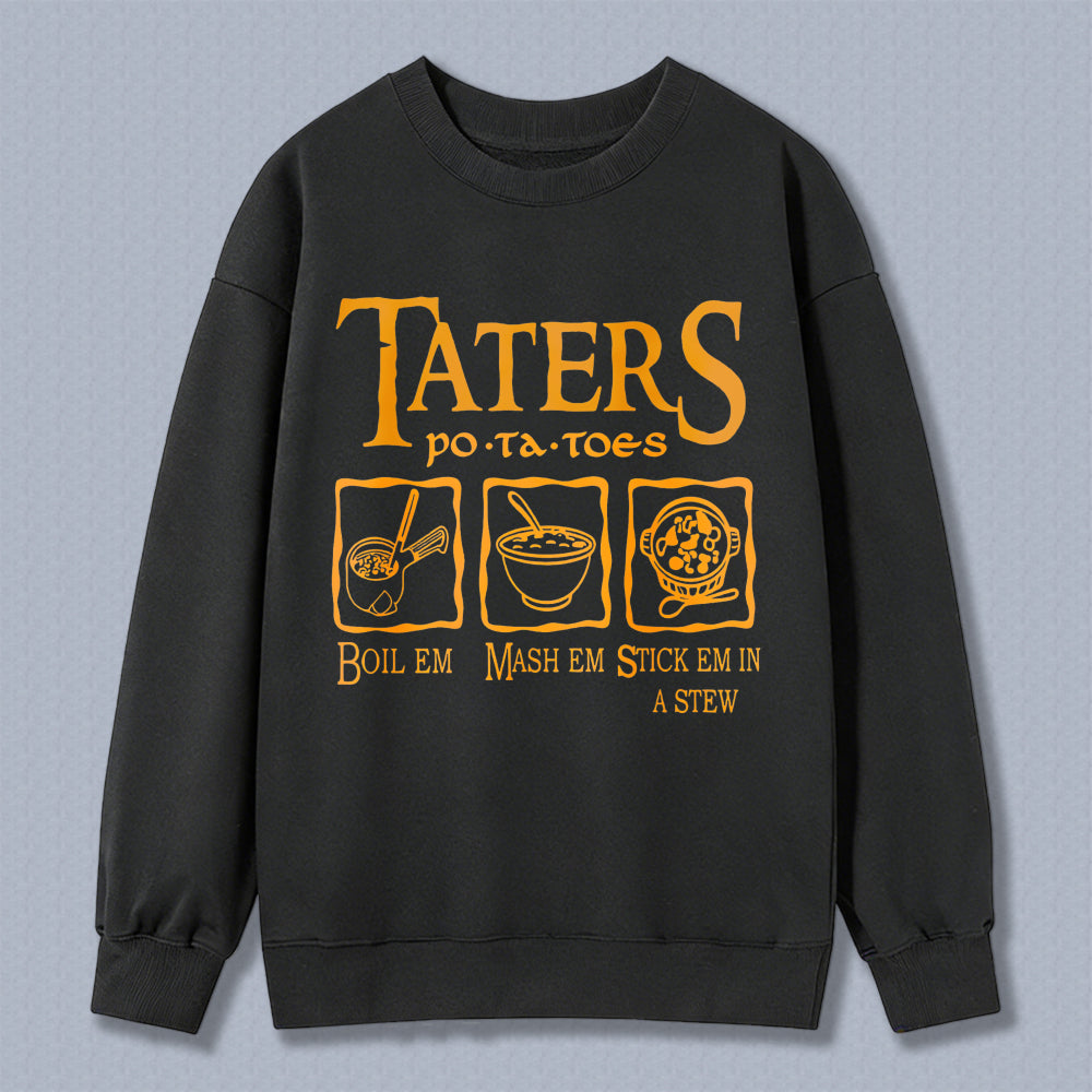 Wardrobecart Taters Potato Preparation Steps Unisex Classic Sweatshirt