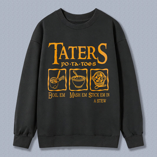 Wardrobecart Taters Potato Preparation Steps Unisex Classic Sweatshirt