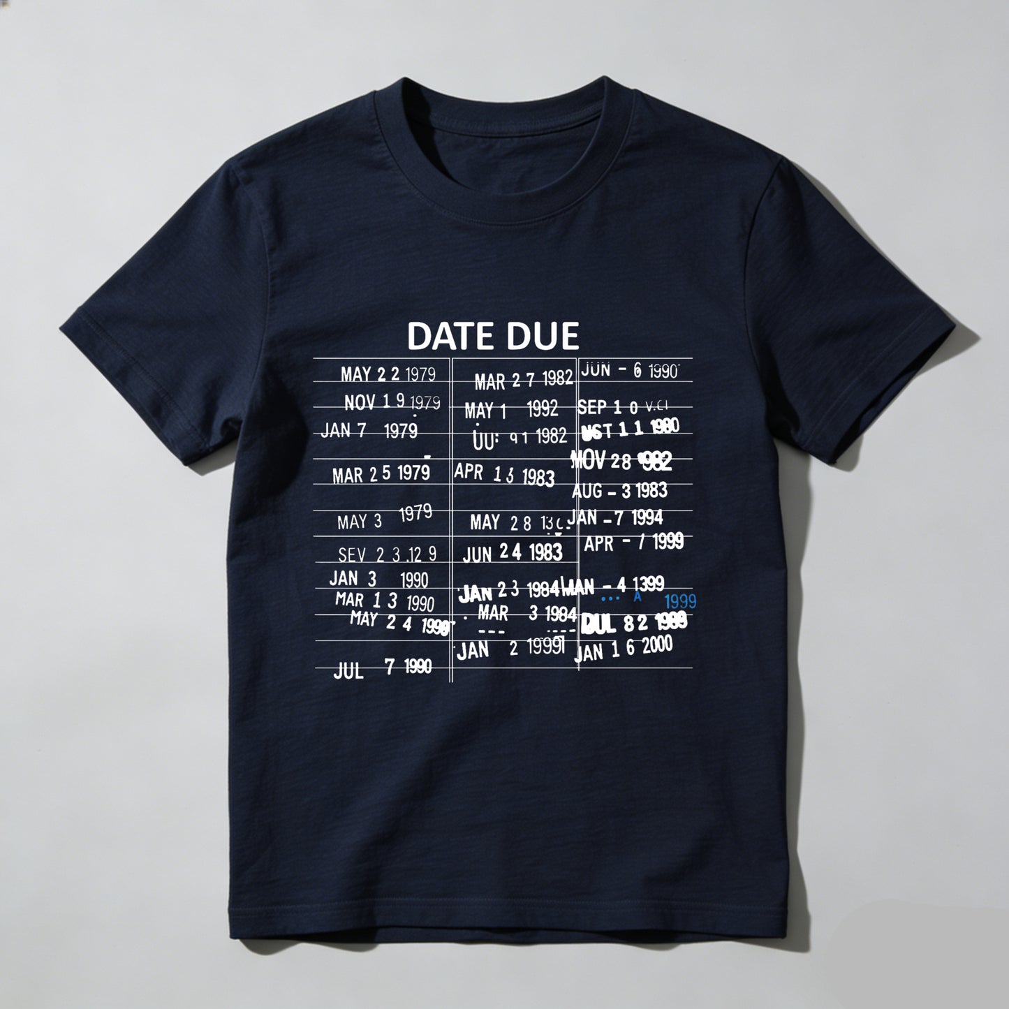 Wardrobecart Date Due Library Card Dates Unisex Classic T-shirt