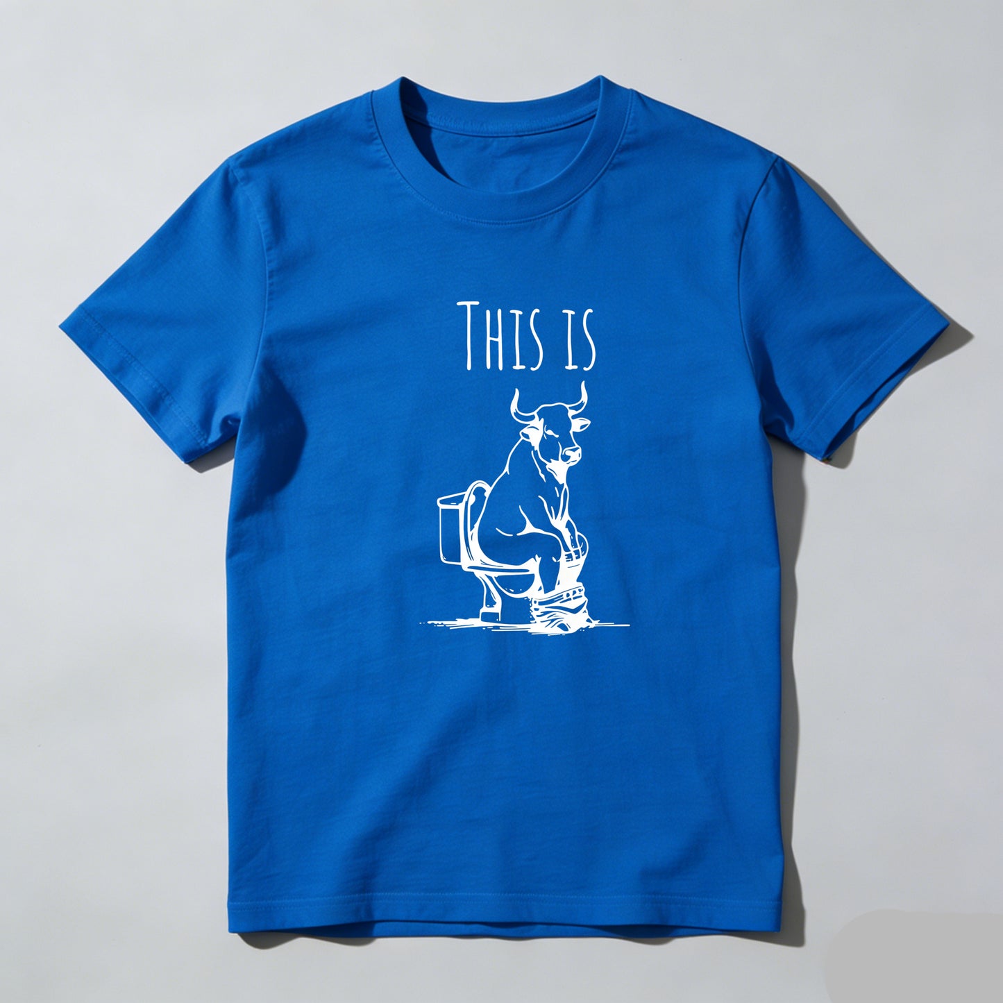 This Is Bull On Toilet Pure Cotton Short Sleeve T Shirt HOT