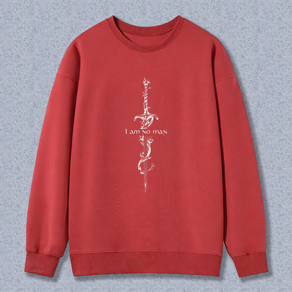Wardrobecart Sword Design With I Am No Man Text Unisex Classic Sweatshirt