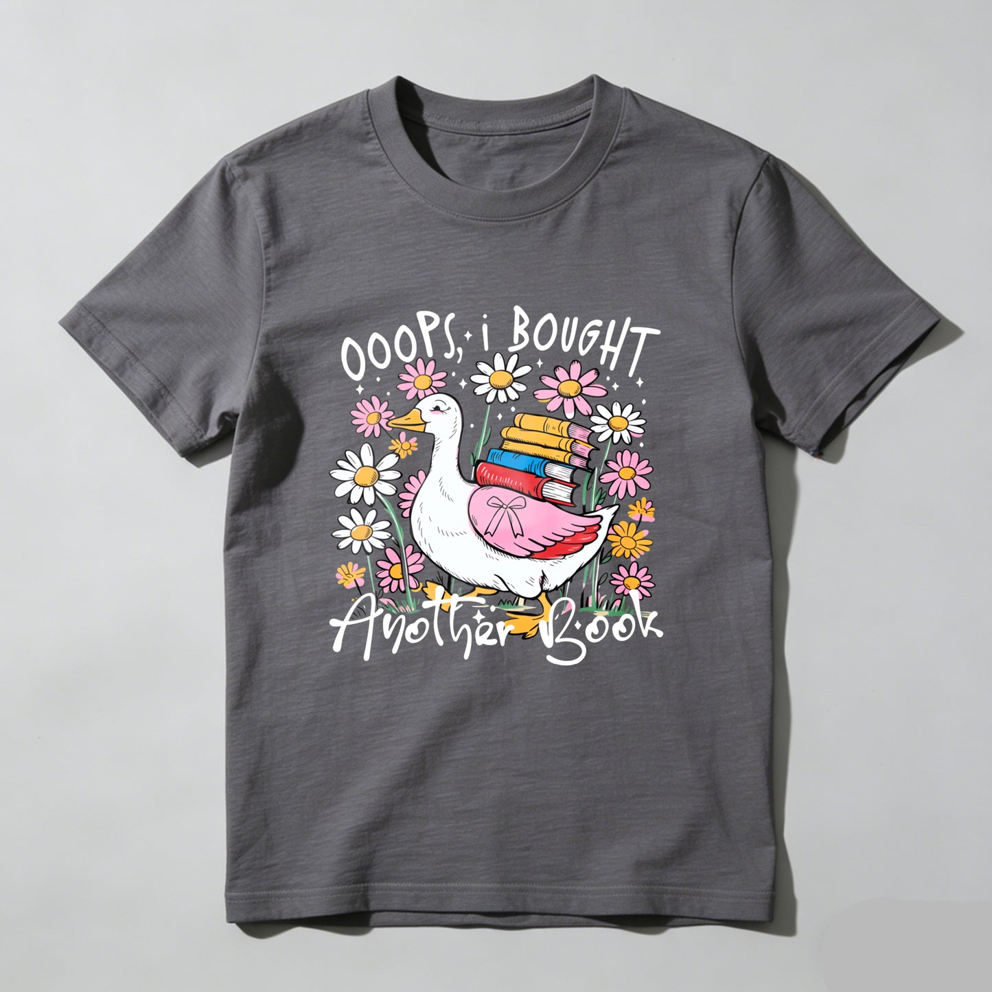 Wardrobecart Duck Carrying Books Among Flowers Unisex Classic T-shirt