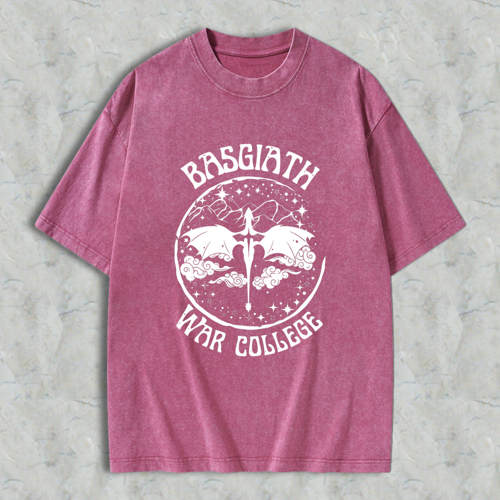 Wardrobecart Basgiath War College Dragon And Sword Emblem Unisex Washed T-shirt