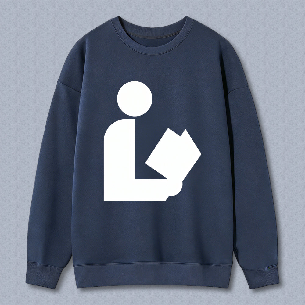 Wardrobecart Reading Person Icon Unisex Classic Sweatshirt