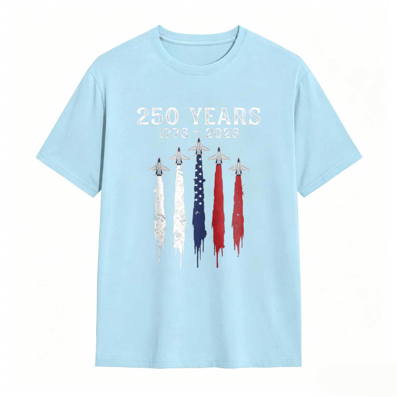 250 Years 1776 2026 American Independence Celebration With Stars And Stripes Design T-shirt