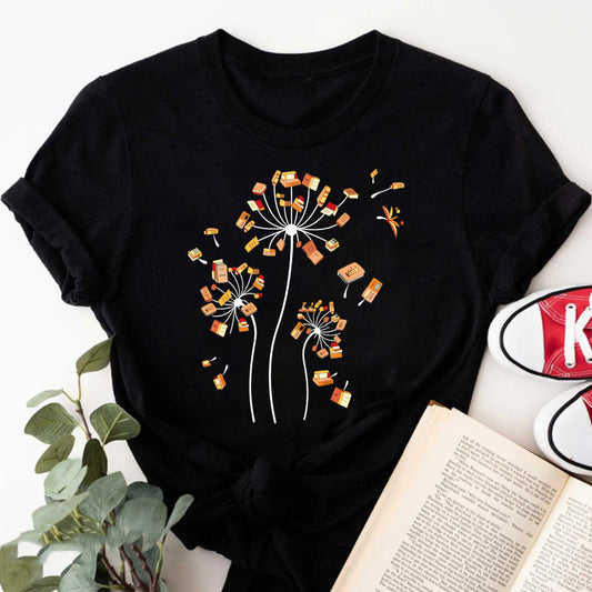 Wardrobecart Dandelion Seeds With Book And Sneaker Unisex Classic T-shirt