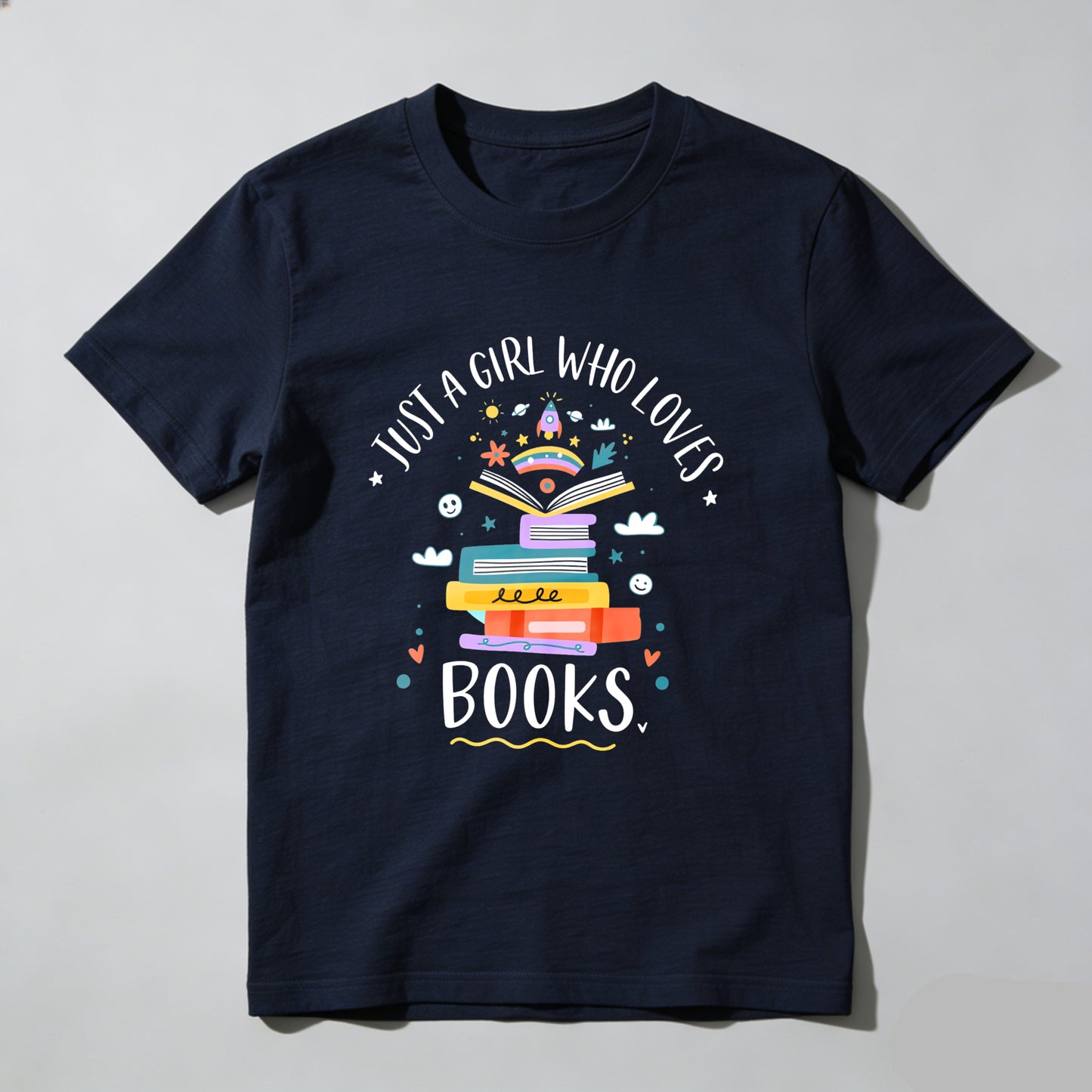 Wardrobecart Just A Girl Who Loves Books Unisex Classic T-shirt(2)