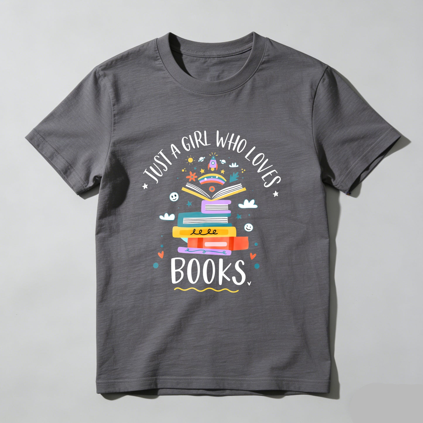 Wardrobecart Just A Girl Who Loves Books Unisex Classic T-shirt(2)
