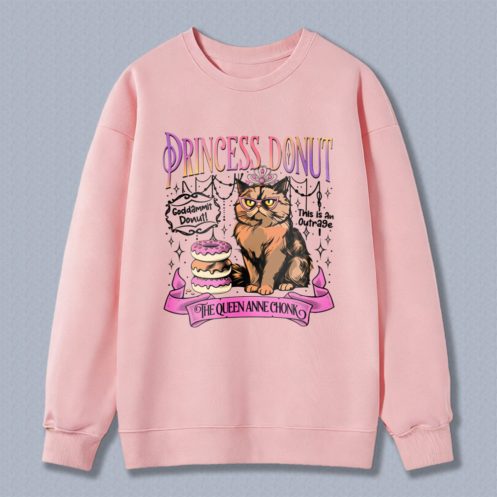 Wardrobecart Princess Donut Cat With Crown And Donuts Design Unisex Classic Sweatshirt