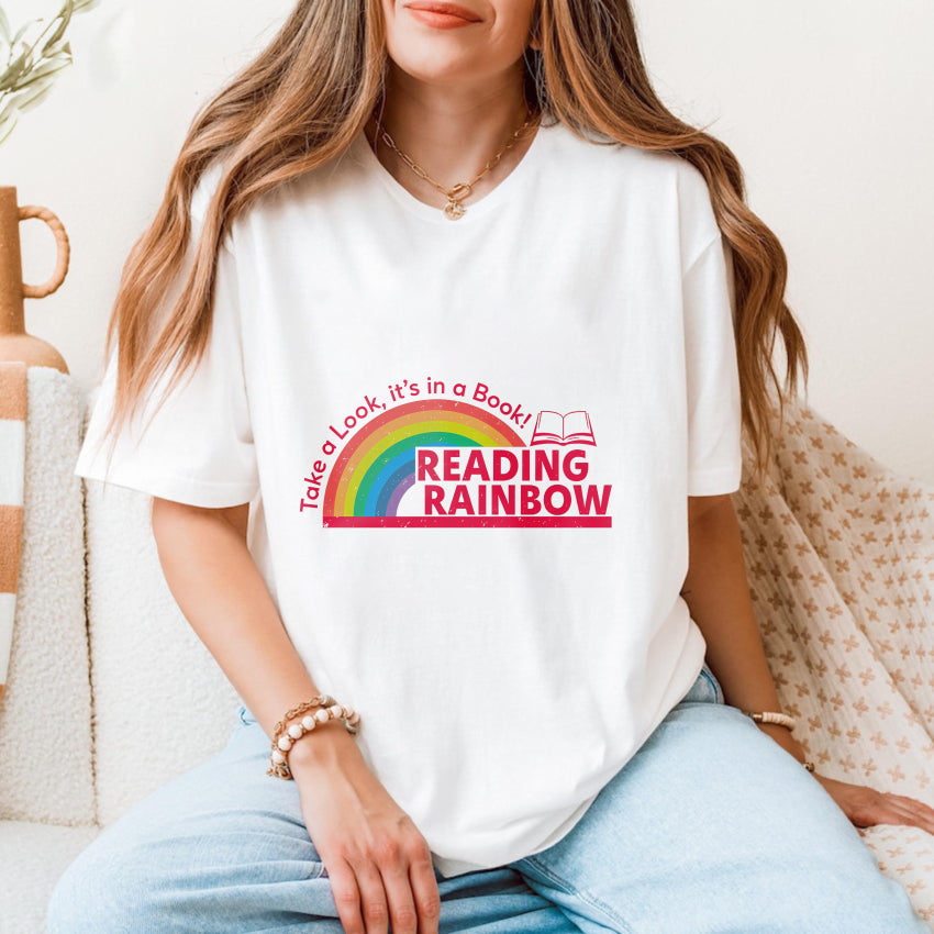 Wardrobecart Take A Look Its In A Book Reading Rainbow Unisex Classic T-shirt