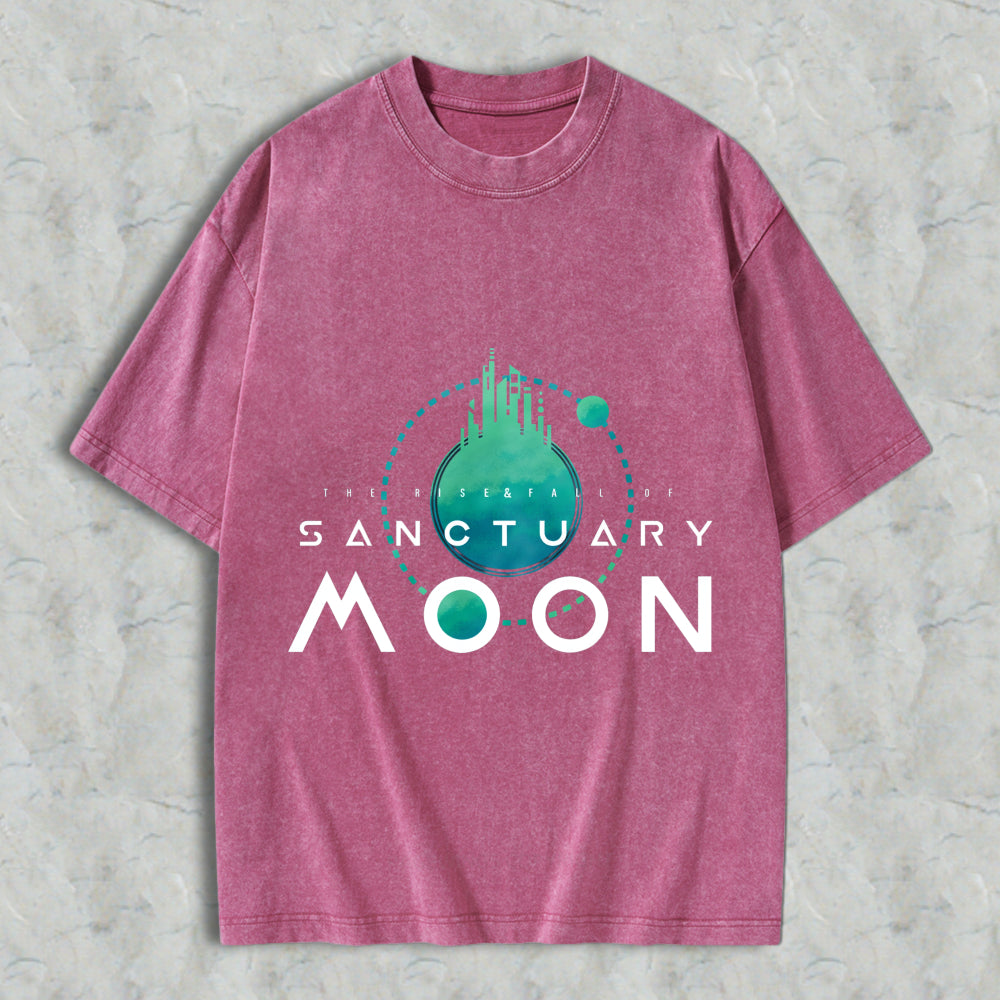 Wardrobecart Sanctuary Moon The Rise Fall Of Unisex Washed T-shirt