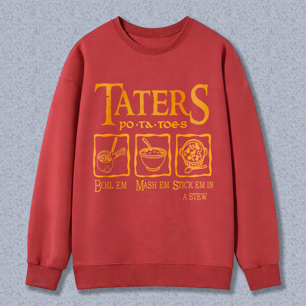 Wardrobecart Taters Potato Preparation Steps Unisex Classic Sweatshirt