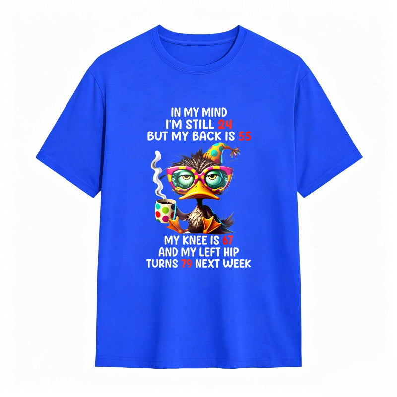 Duck With Glasses And Text About Age And Body Parts Unisex Classic T-shirt