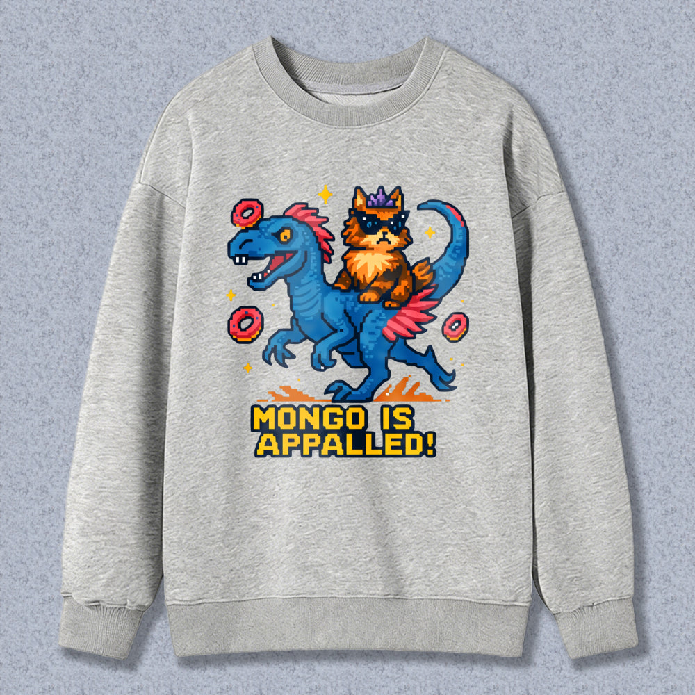 Wardrobecart Dinosaur And Cat With Donuts Mongo Is Appalled Unisex Classic Sweatshirt