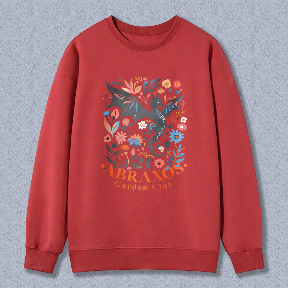 Wardrobecart Dragon And Floral Design Abraxos Garden Club Unisex Classic Sweatshirt