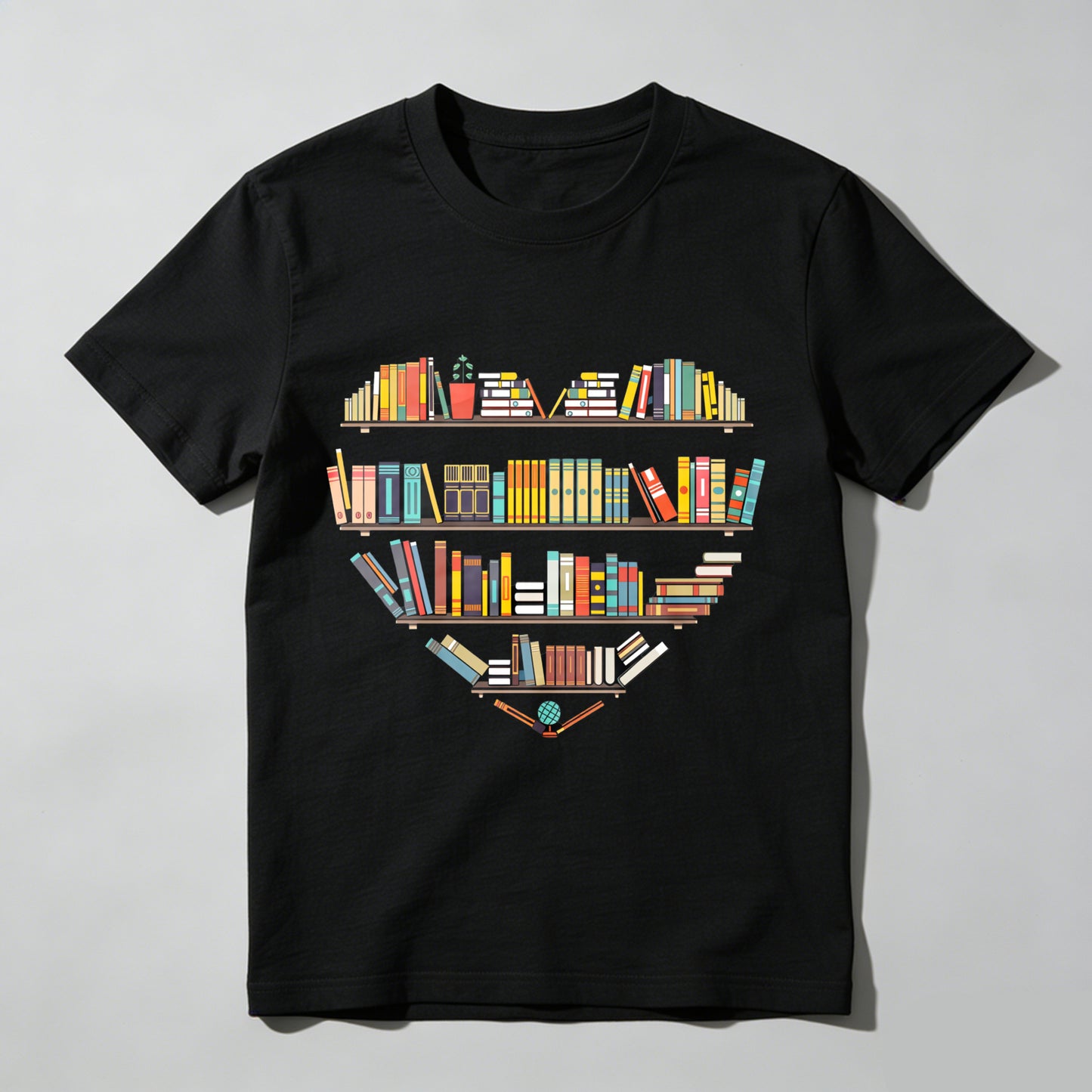 Wardrobecart Bookshelf Design With Colorful Books Unisex Classic T-shirt