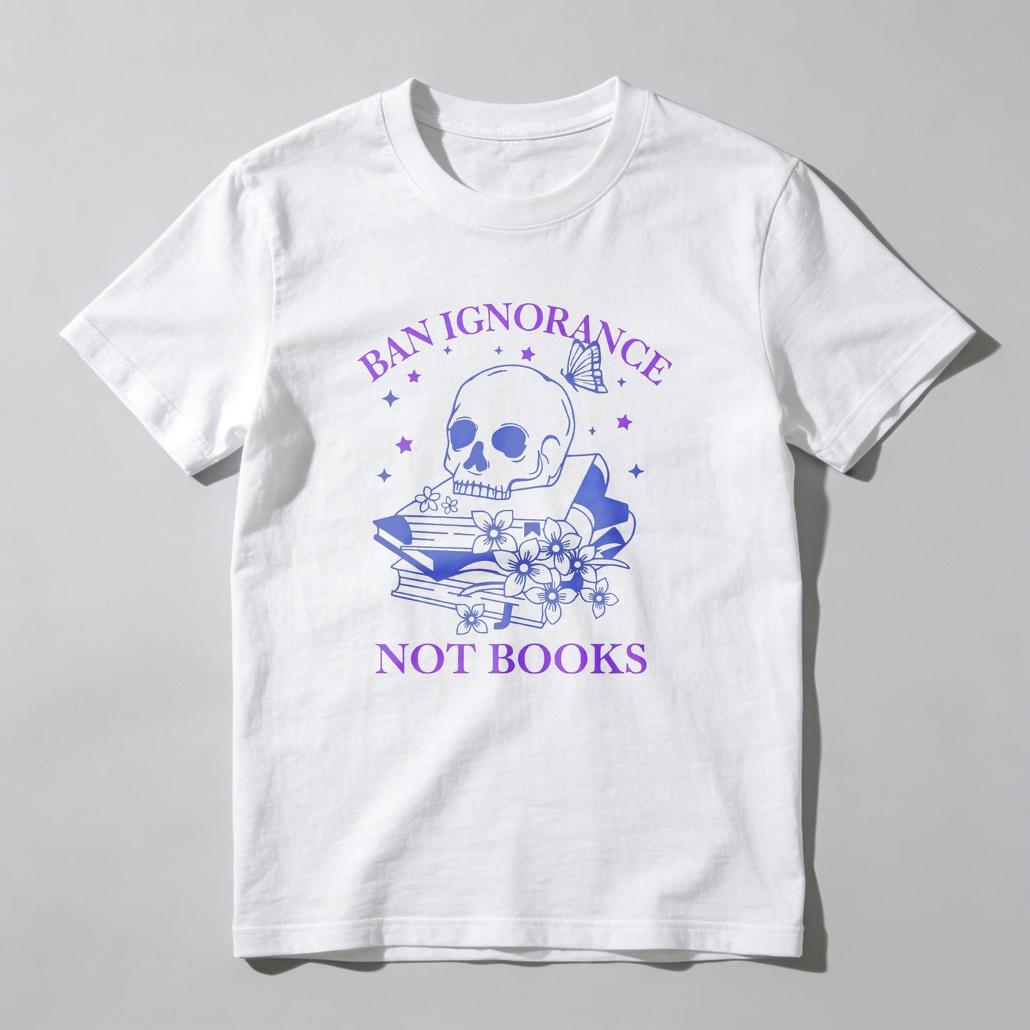 Wardrobecart Ban Ignorance Not Books Skull And Books Unisex Classic T-shirt