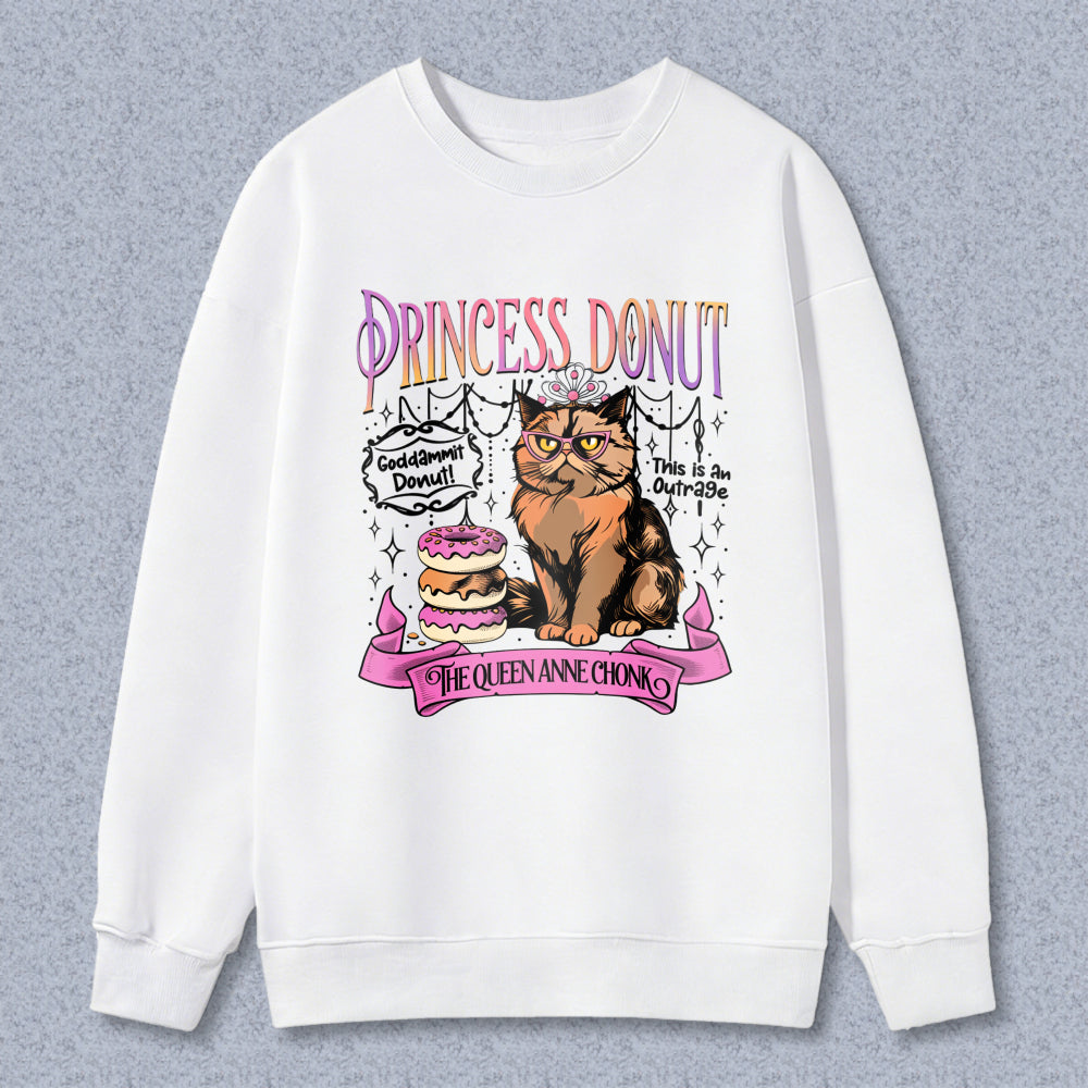 Wardrobecart Princess Donut Cat With Crown And Donuts Design Unisex Classic Sweatshirt