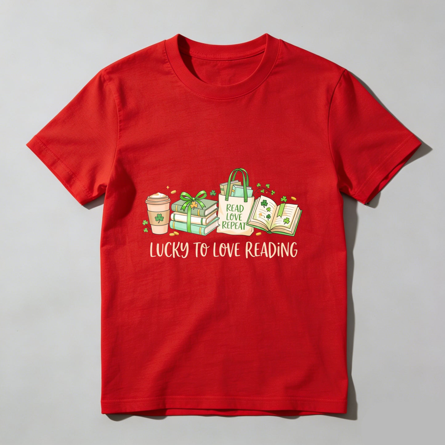 Wardrobecart Lucky To Love Reading Books And Coffee Unisex Classic T-shirt