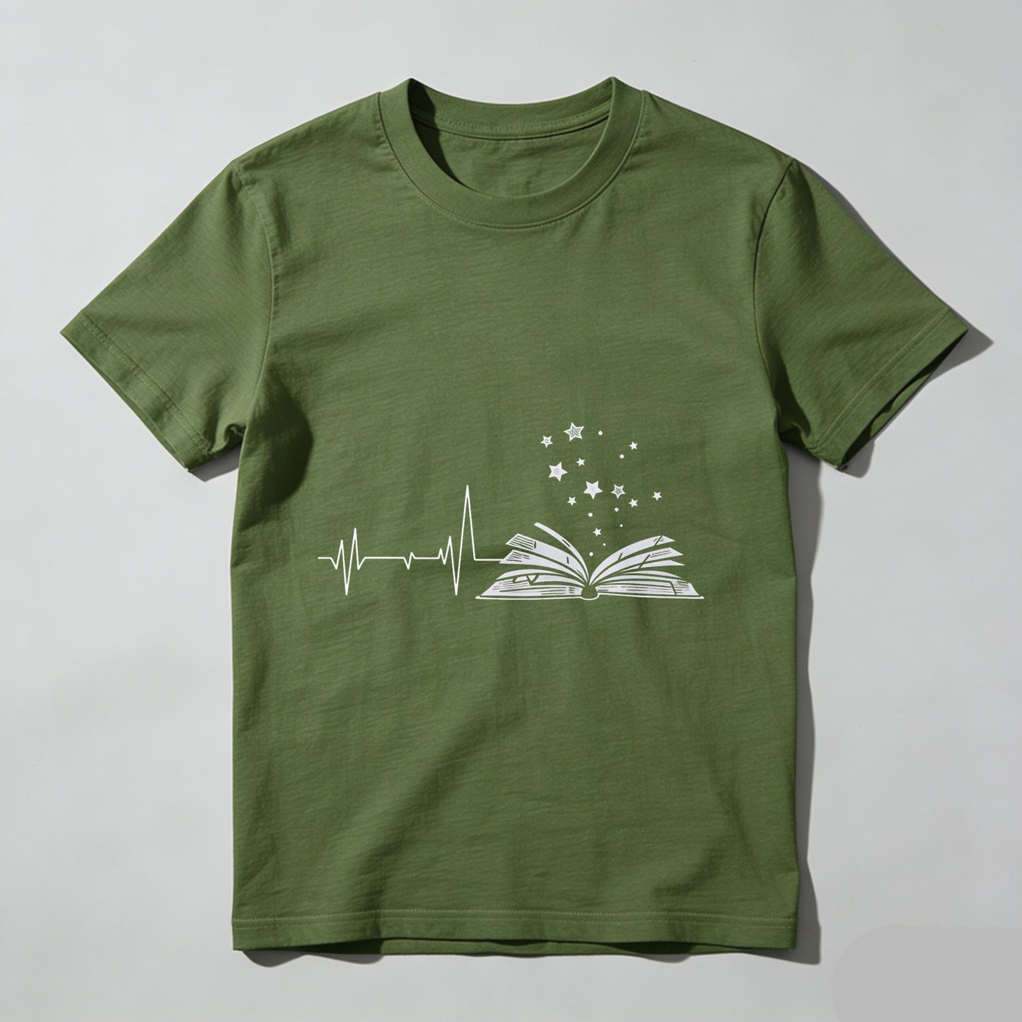 Wardrobecart Heartbeat Book Stars Pattern Print Unisex Classic T-shirt