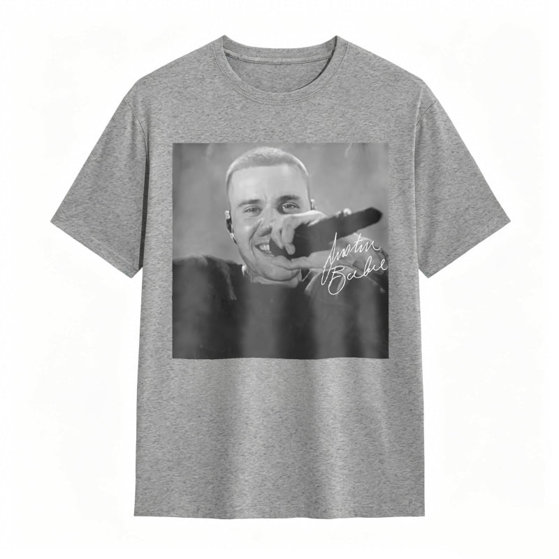 Justin Bieber Singing With Microphone Signature tshirt 100% cotton