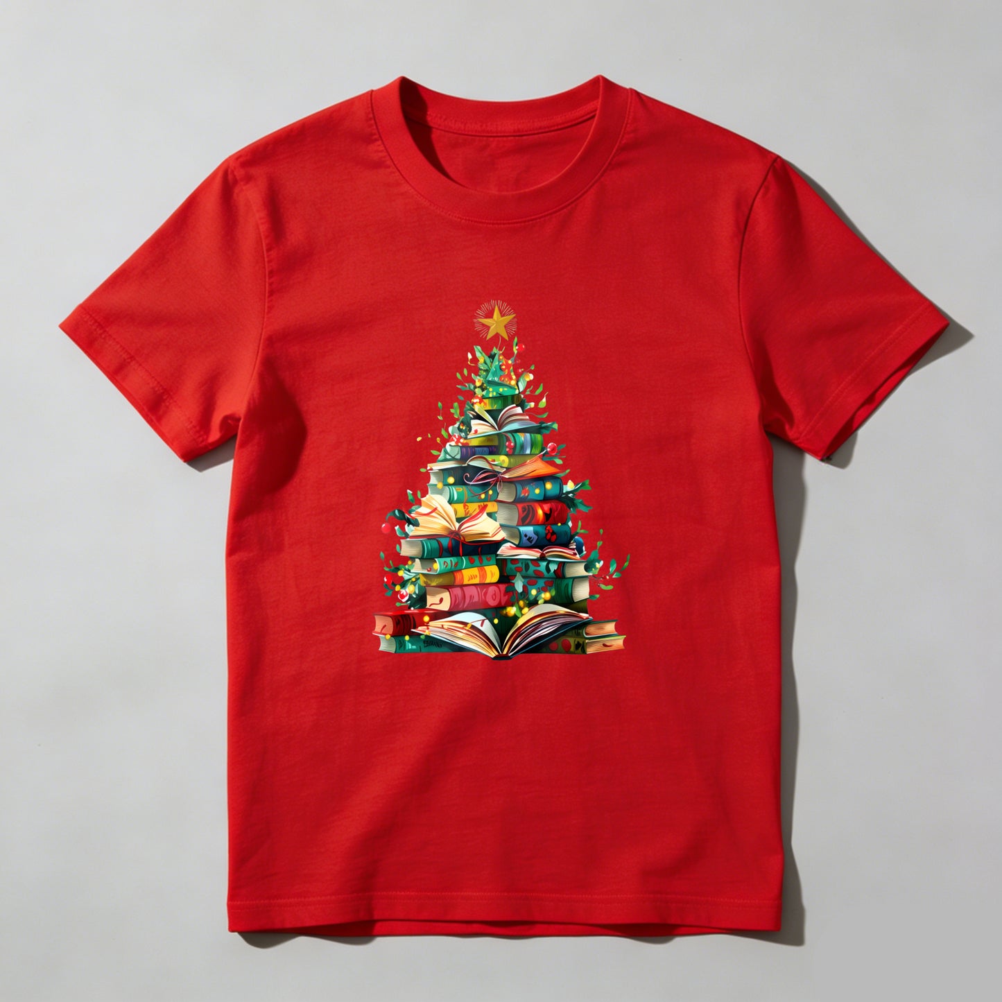 Wardrobecart Books Form Christmas Tree With Star Top Unisex Classic T-shirt