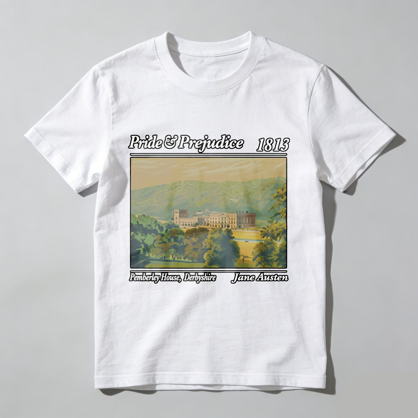 Wardrobecart Pride And Prejudice 1813 Pemberley House Derbyshire Jane Austen Unisex Classic T-shirt