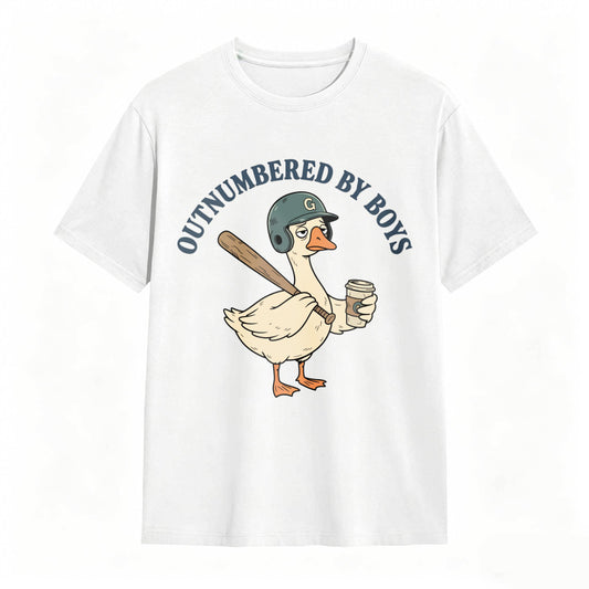 Comfort Colors Outnumbered By Boys Baseball Mom Goose Funny T-shirt