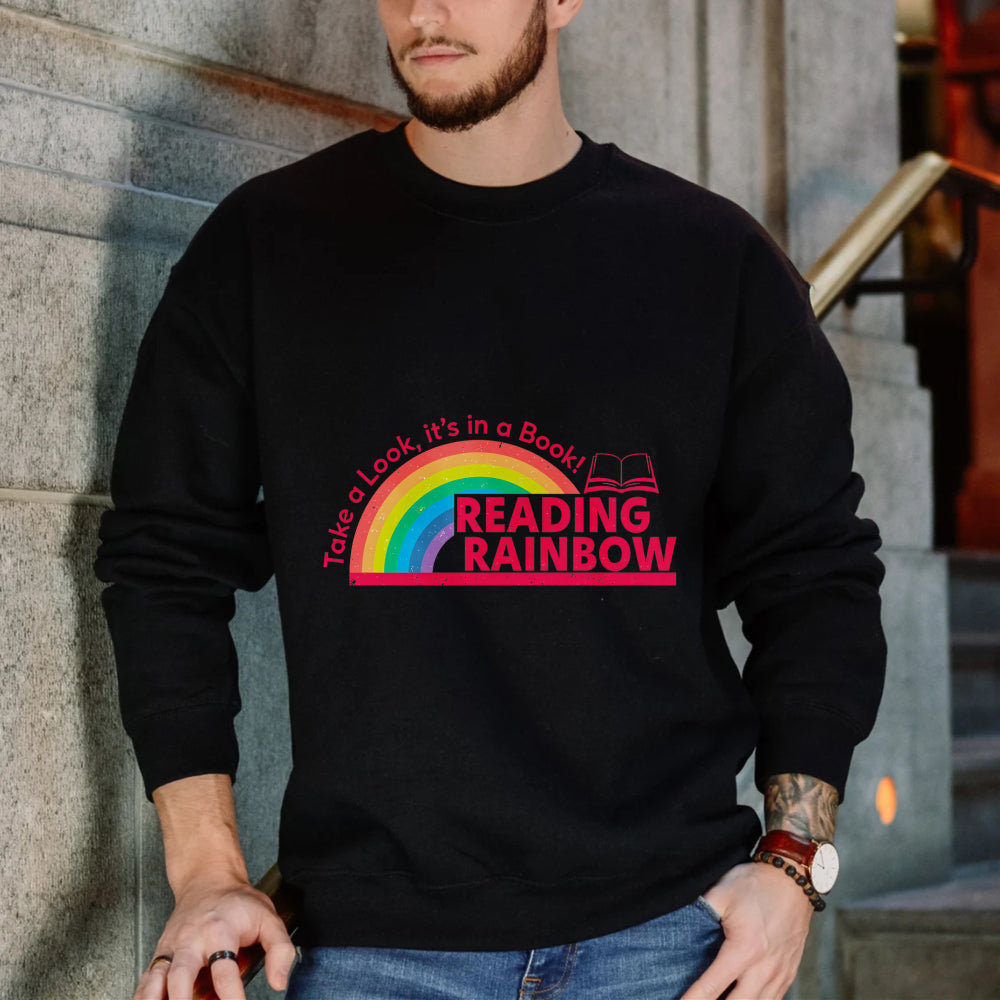 Wardrobecart Reading Rainbow Take A Look Its In A Book Unisex Classic Sweatshirt