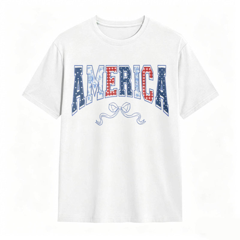 America Patriotic Stars And Stripes Design T-shirt