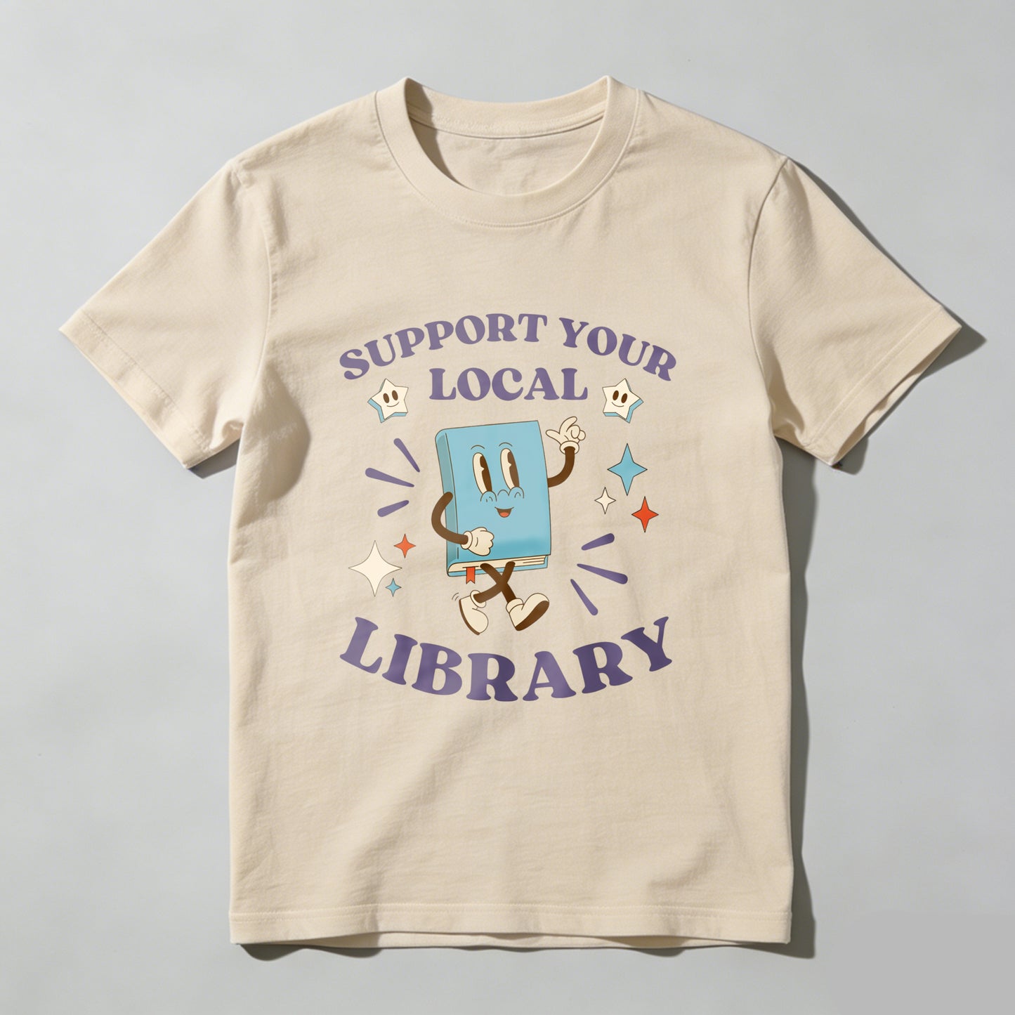 Wardrobecart Support Your Local Library Book Character Unisex Classic T-shirt