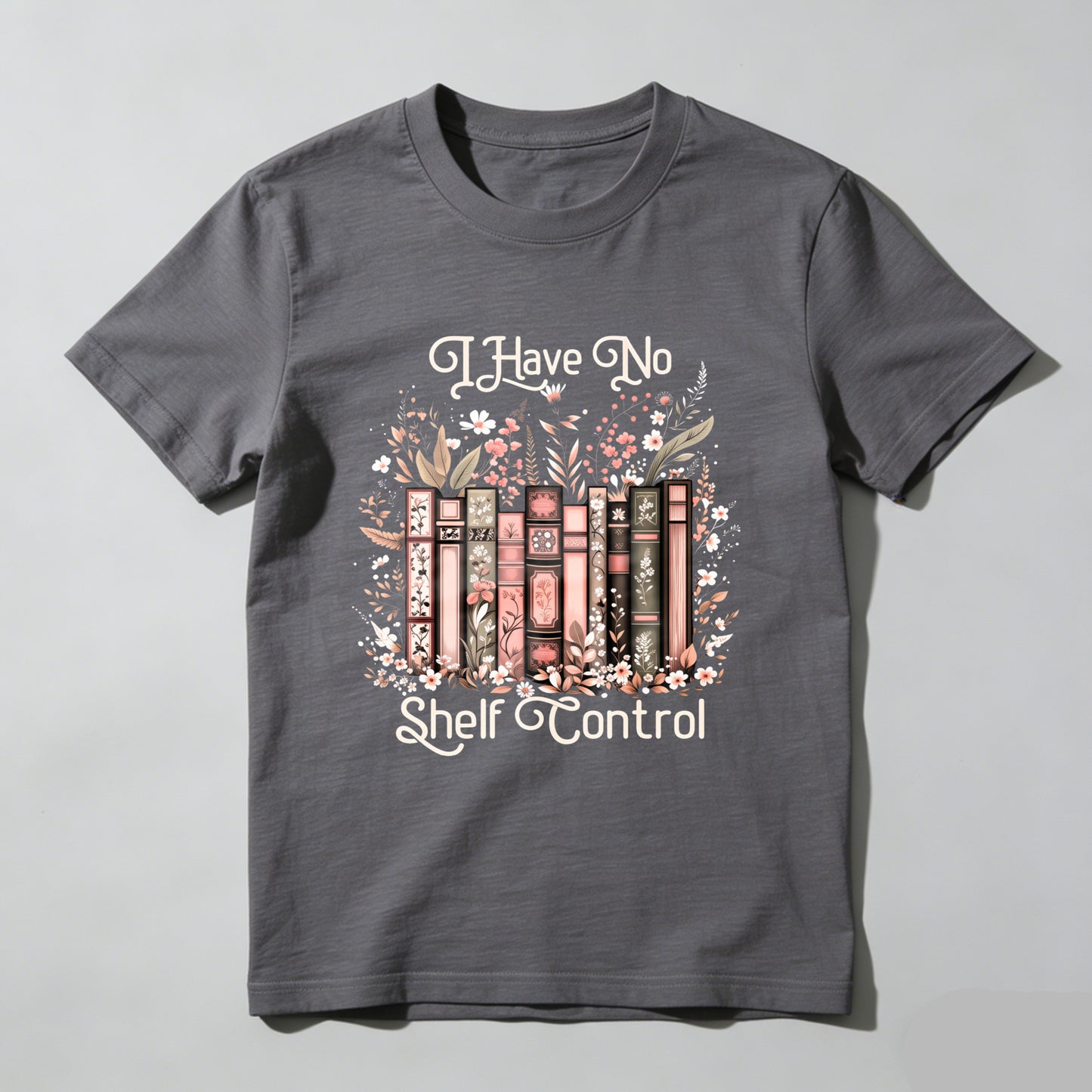 Wardrobecart Bookshelf With Flowers And Birds Design Unisex Classic T-shirt
