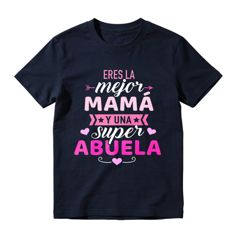 Women'S Black Mother'S Day T-Shirt with Pink Letter Print-Mejor Mama Design, Short Sleeve Crew Neck, Comfortable  , Machine Washable, Perfect Gift for Mom, Allseason Apparel| Mother'S Day Theme| Stretchy Fabric