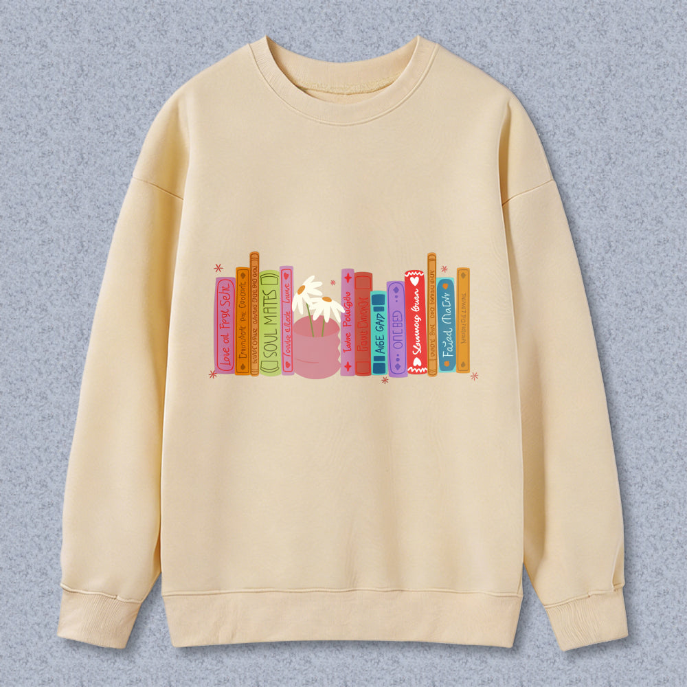Wardrobecart Bookshelf With Colorful Books And Cupcake Unisex Classic Sweatshirt