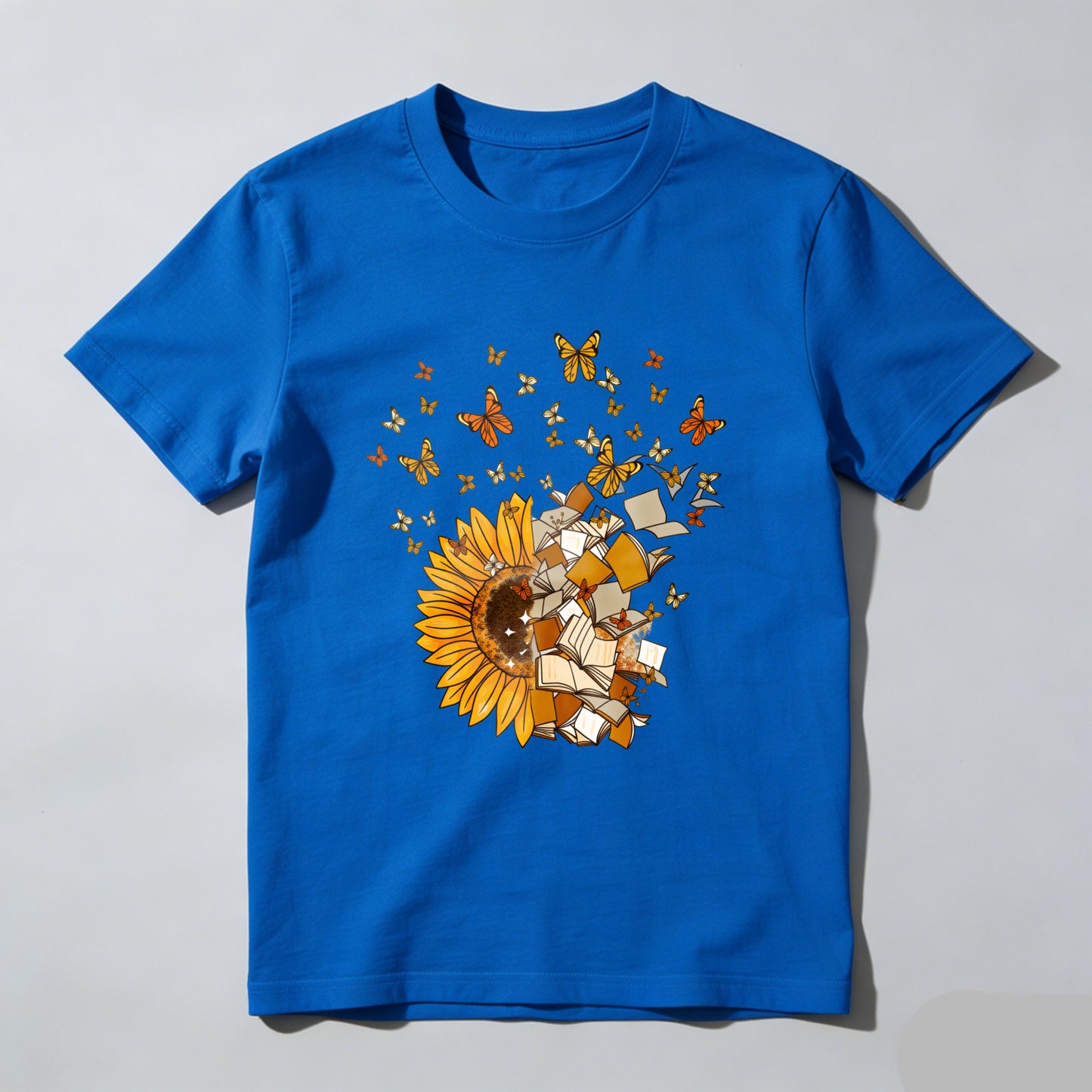 Wardrobecart Sunflower Books Butterflies Reading Nature Art Design Unisex Classic T-shirt