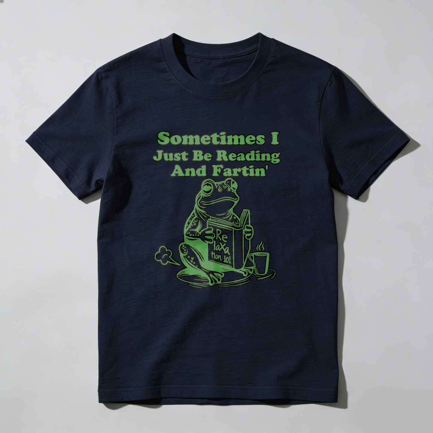 Wardrobecart Frog Reading Book And Farting With Cup Unisex Classic T-shirt