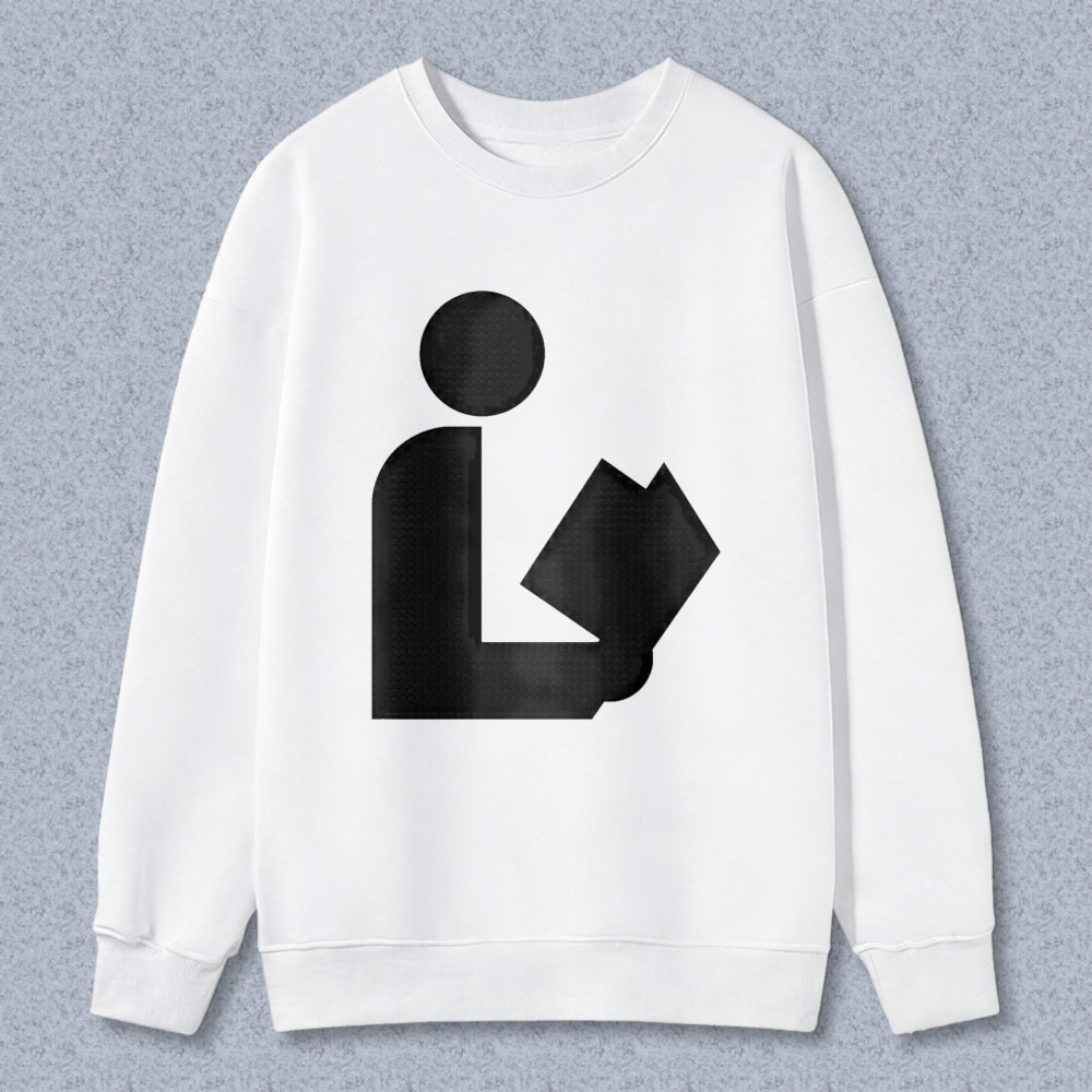 Wardrobecart Reading Person Icon Unisex Classic Sweatshirt