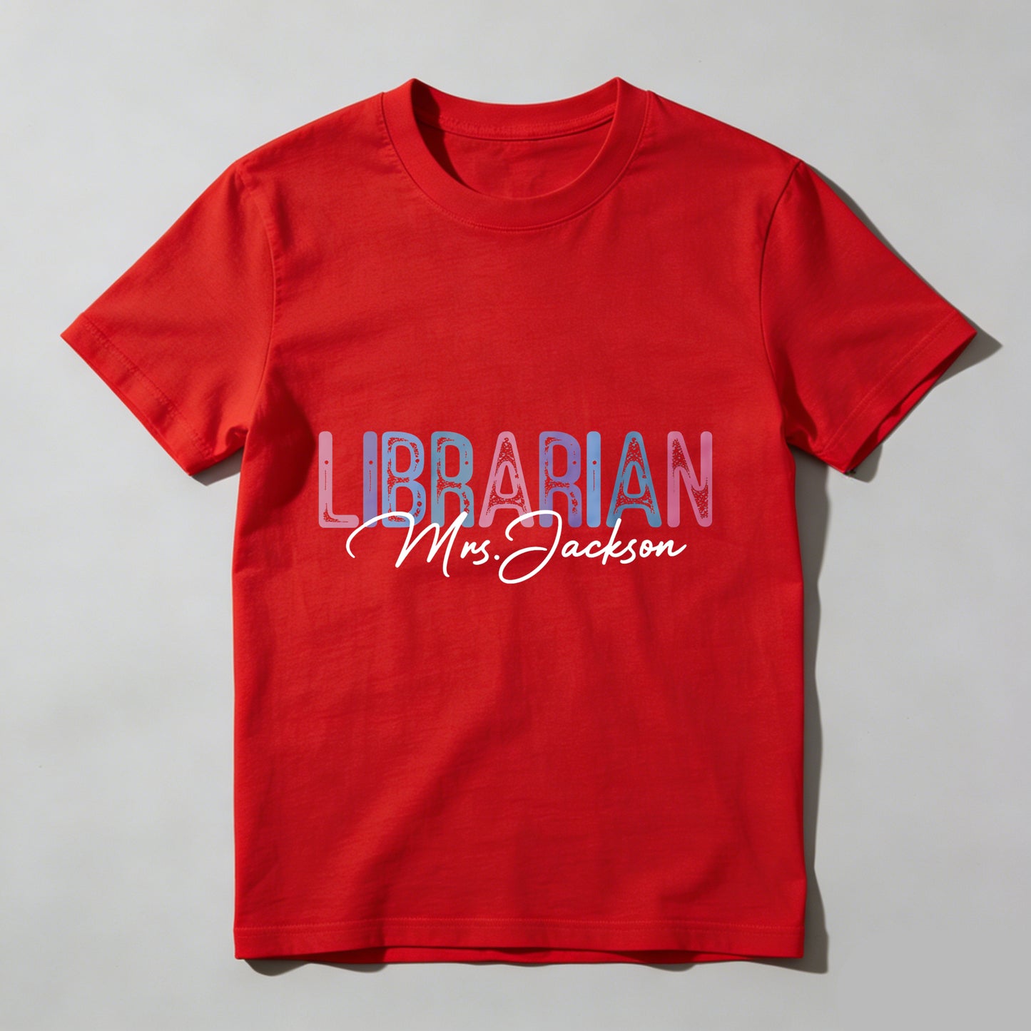 Wardrobecart Librarian Mrs Jackson Colorful Text Design Unisex Classic T-shirt