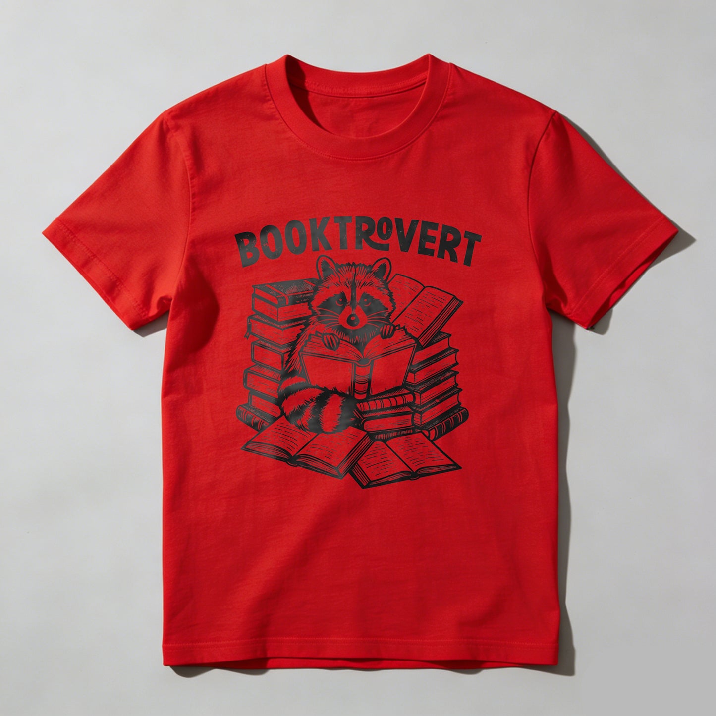 Wardrobecart Booktrovert Raccoon Reading Books Stack Unisex Classic T-shirt