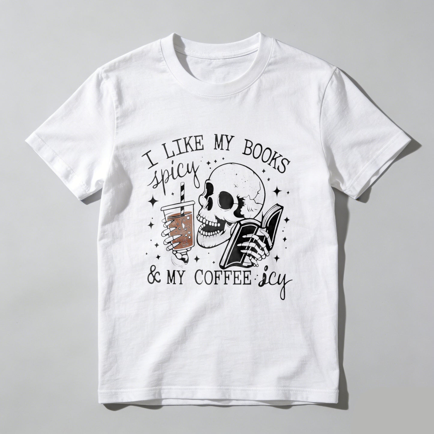 Wardrobecart I Like My Books Spicy And My Coffee Icy Unisex Classic T-shirt