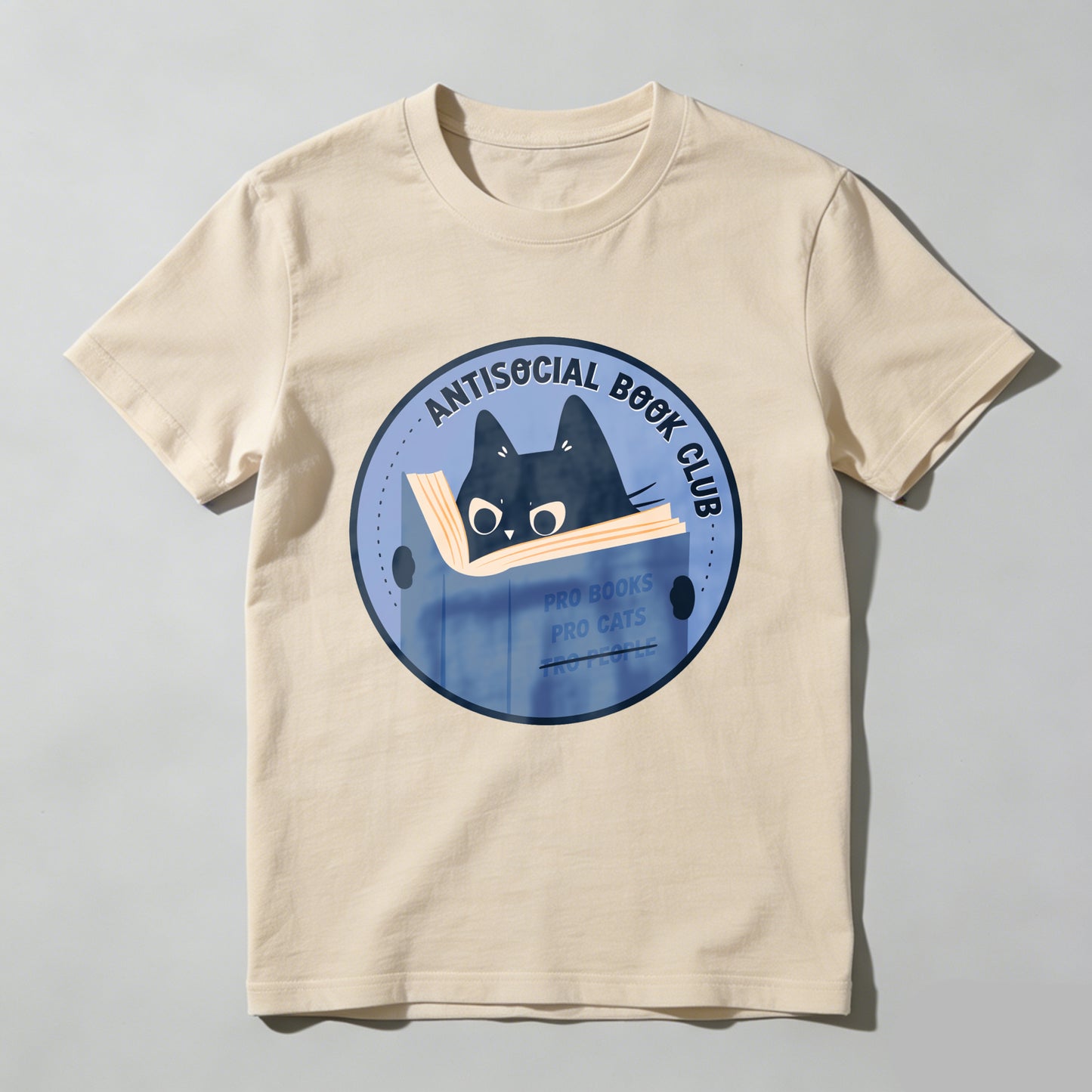 Wardrobecart Antisocial Book Club Cat Reading Book Unisex Classic T-shirt