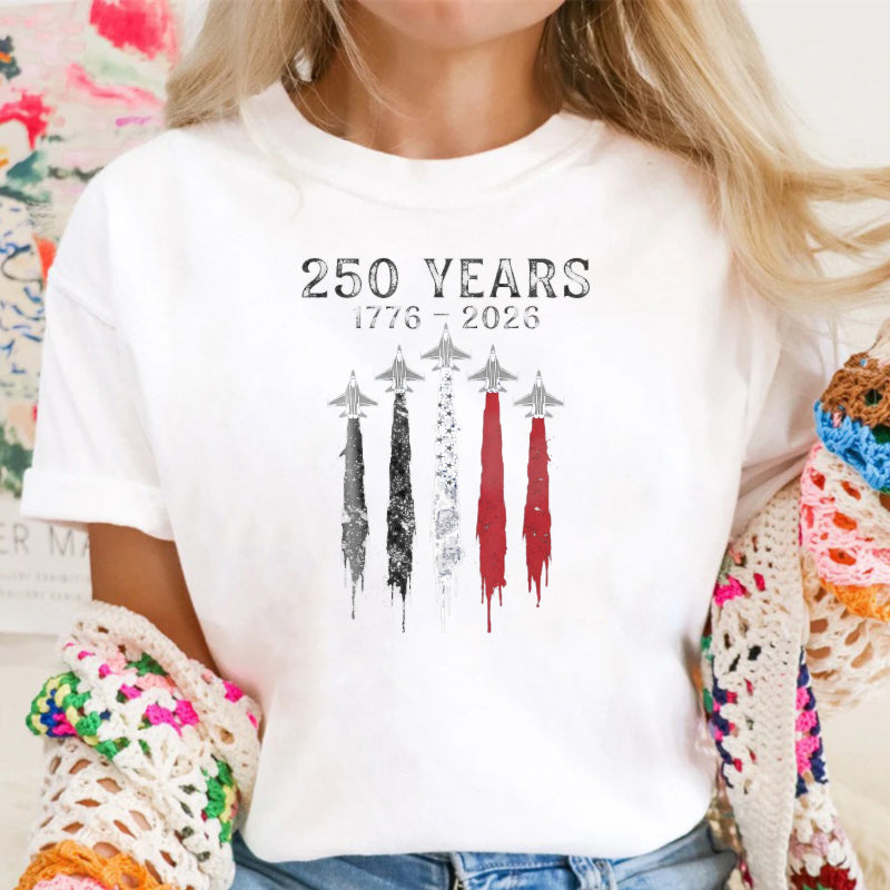 250 Years 1776 2026 American Independence Celebration With Stars And Stripes Design T-shirt