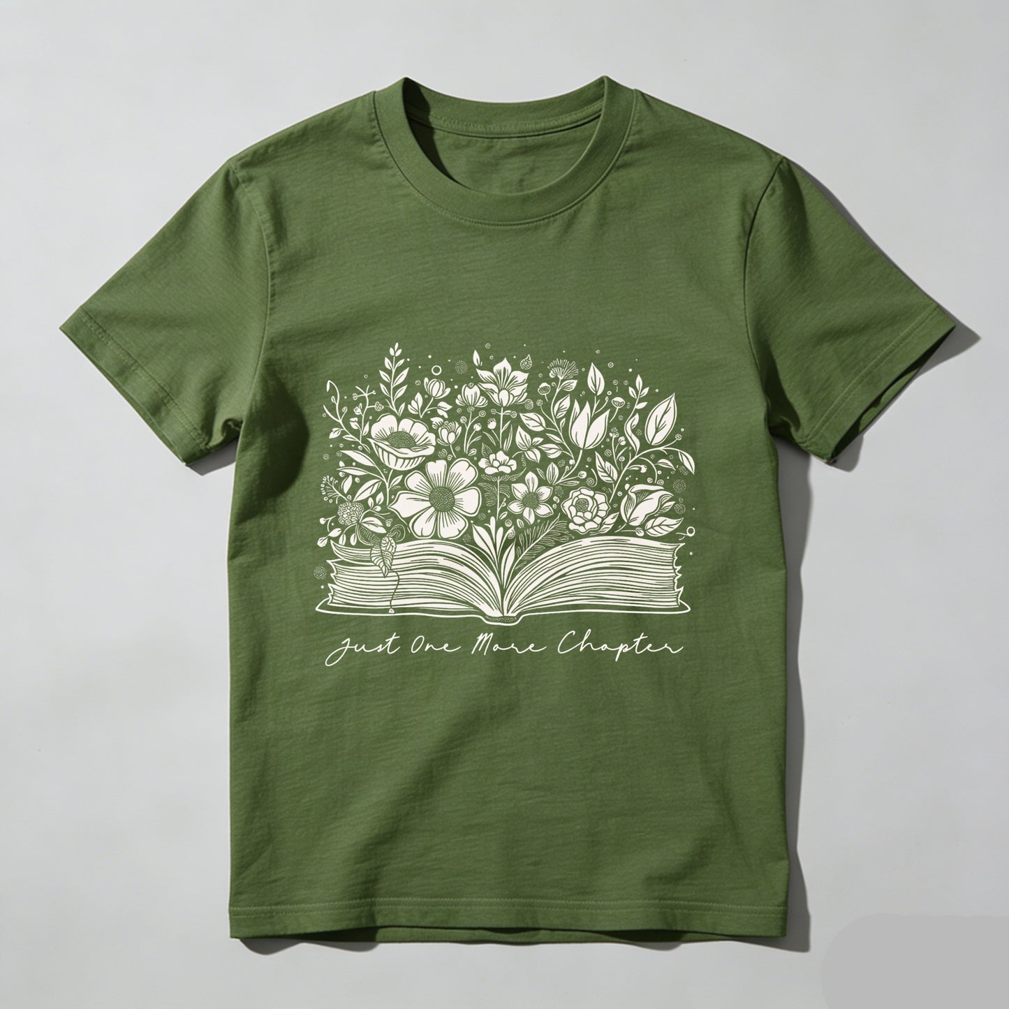 Wardrobecart Open Book With Flowers And Text Unisex Classic T-shirt