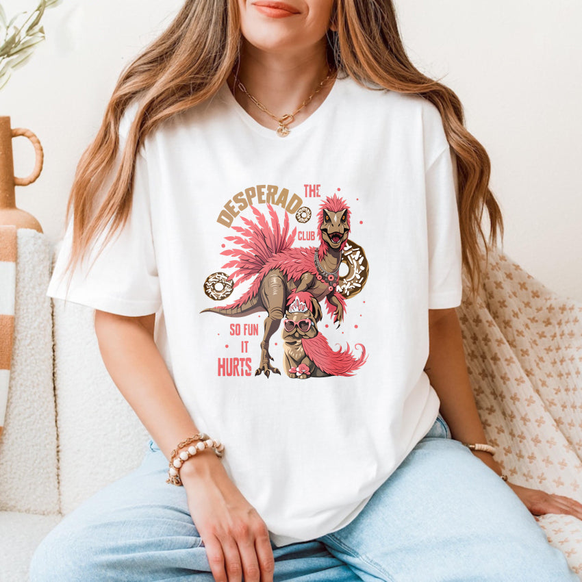 Wardrobecart The Desperado Club Dinosaur With Donuts Unisex Classic T-shirt