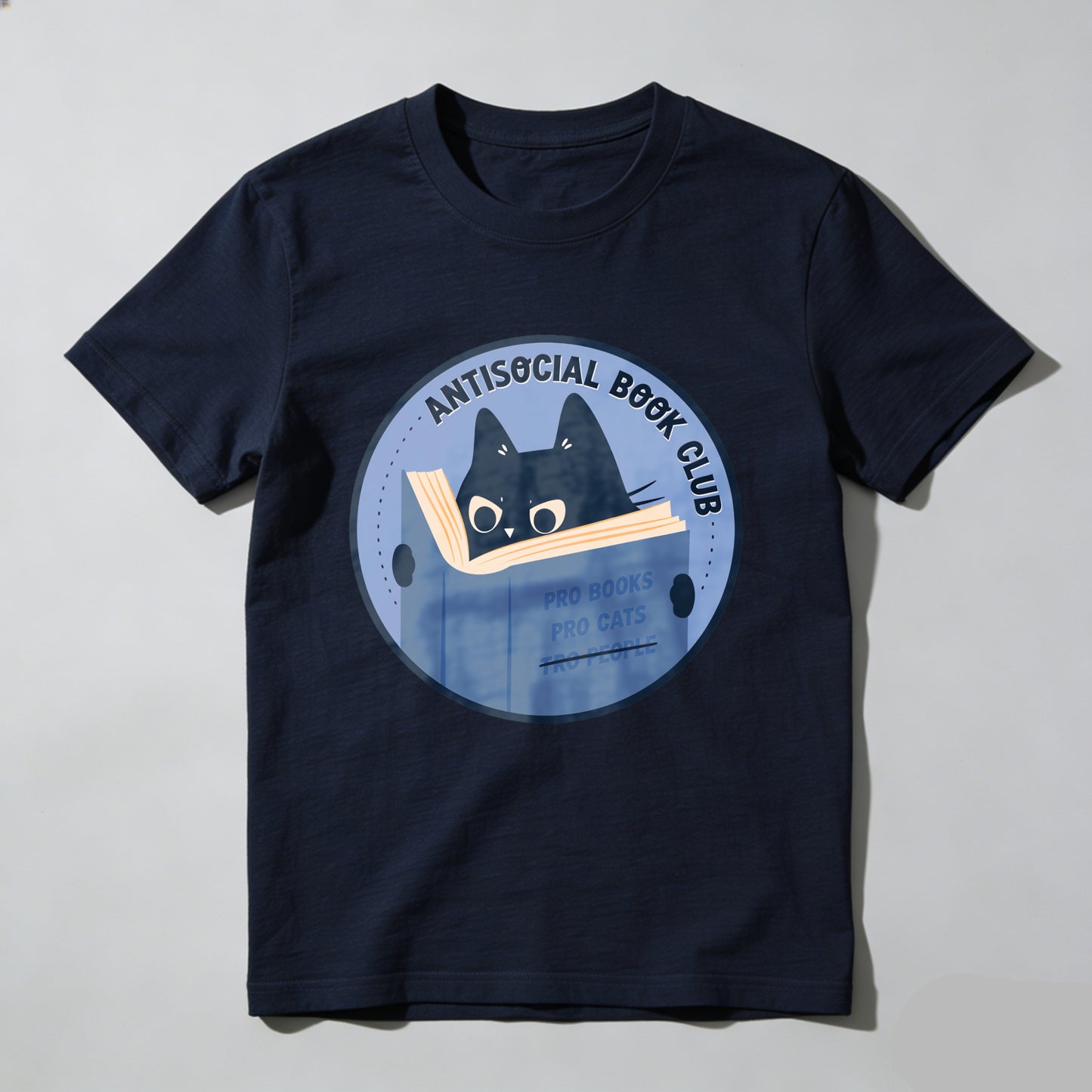 Wardrobecart Antisocial Book Club Cat Reading Book Unisex Classic T-shirt