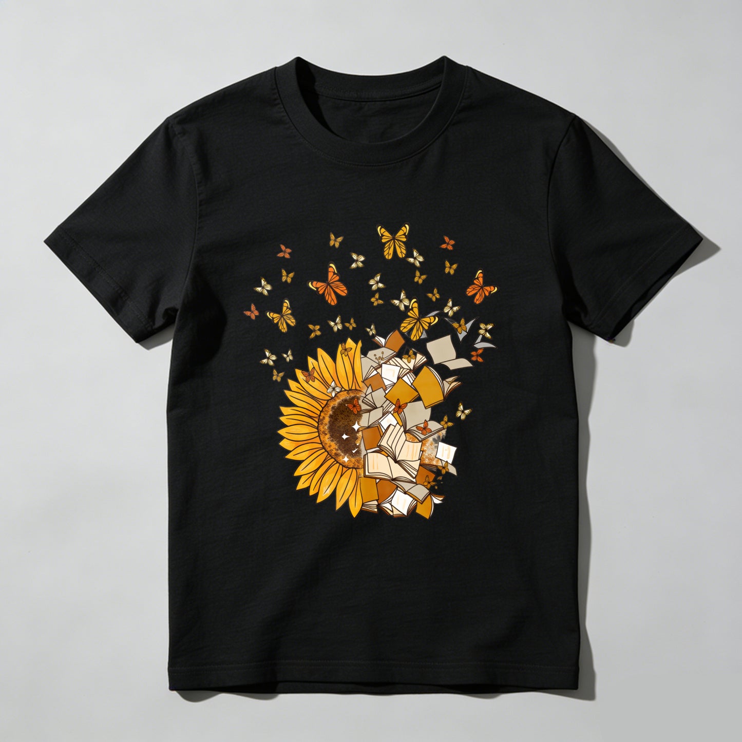 Wardrobecart Sunflower Books Butterflies Reading Nature Art Design Unisex Classic T-shirt